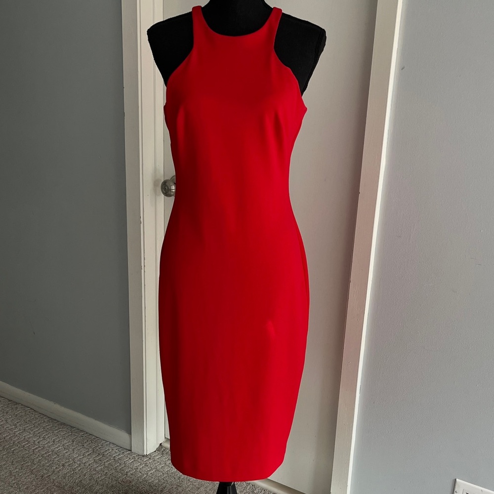 Badgley Mischka Red Midi Dress